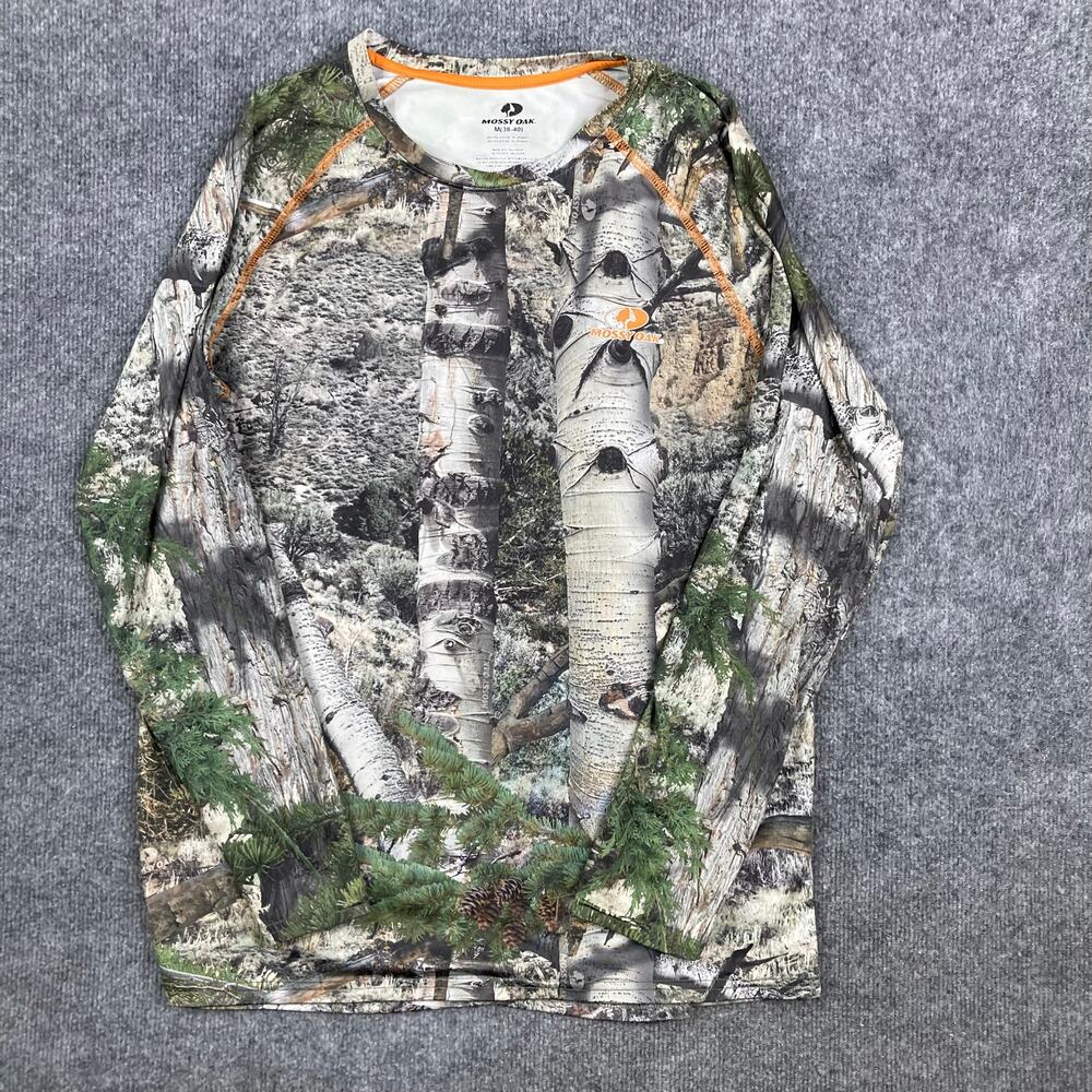 Mossy Oak Shirt Mens Medium Camo Long Sleeve Performance Hunting